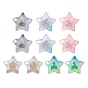 10pcs 5 couleurs placage uv perles acryliques craquelées transparentes, dégradé de couleur, étoiles