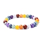 Mixed Gemstone Stretch Bracelets, Natural & Synthetic, Dyed, Chakra Bracelets