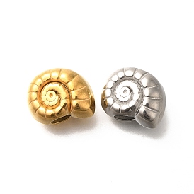 304 из нержавеющей стали европейские шарики, бусины с большим отверстием, улитка