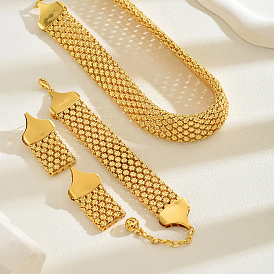 Роскошные преувеличенные железные колье-чокер, браслет-цепочка и серьги-гвоздики, комплекты украшений для женщин, идеально подходит для вечеринок и подарков