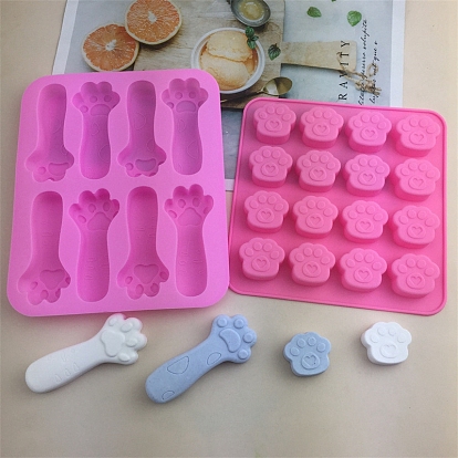 Moules d'affichage en silicone de qualité alimentaire, empreintes de pattes, bricolage, moules de résine, outils de moule d'artisanat en argile