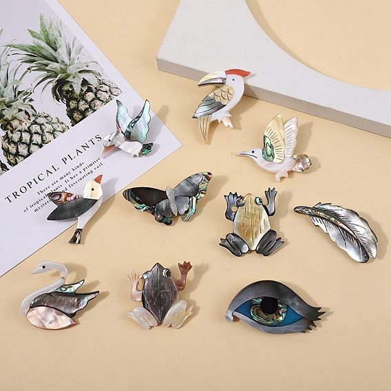 Paua Shell Brooches for Backpack Clothes