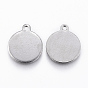 201 Stainless Steel Charms, Flat Round, Stamping Blank Tag