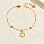 304 Stainless Steel Crystal Rhinestone Forever Love Coin Charm Bracelets for Women