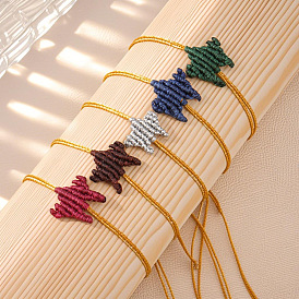 Плетеные браслеты из вощеного шнура для женщин, звезда