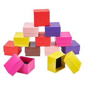 Cardboard Jewelry Earring Boxes, with Black Sponge, for Jewelry Gift Packaging