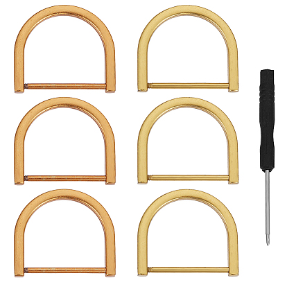 6шт. застежки-скобы с D-образным кольцом из сплава, с 1минимальной металлической отверткой для ПК, для изготовления пакетов