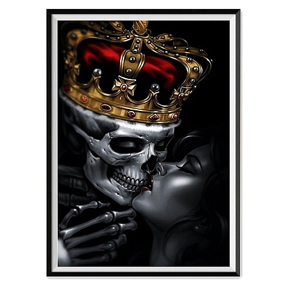 DIY 5D Diamond Painting Halloween Canvas Kits, with Resin Rhinestones, Diamond Sticky Pen, Tray Plate and Glue Clay