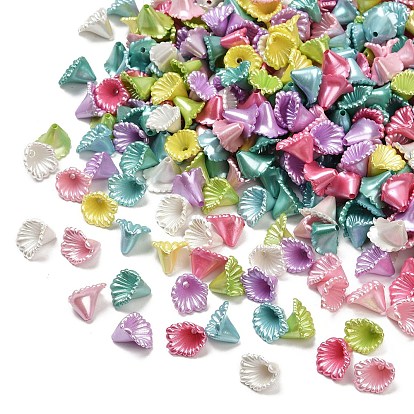 Непрозрачные акриловые бусины с имитацией жемчуга, труба цветок