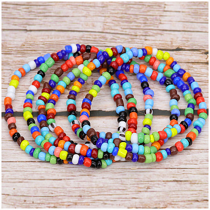 Bohemian Style Colorful Glass Bead Bracelet Handmade Jewelry