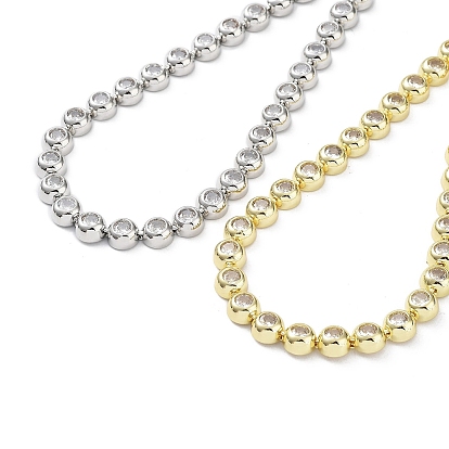 Ожерелья-цепочки из латуни с микро паве и кубическим цирконием