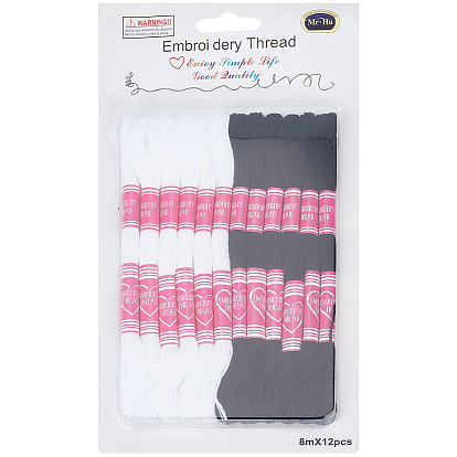 12 мотки 6-слойный поликоттон (полиэстер-хлопок) нить для вышивания, нитки для вышивки крестом, градиент цвета