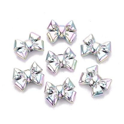 Непрозрачные акриловые бусины с УФ-покрытием, радужный, бантом