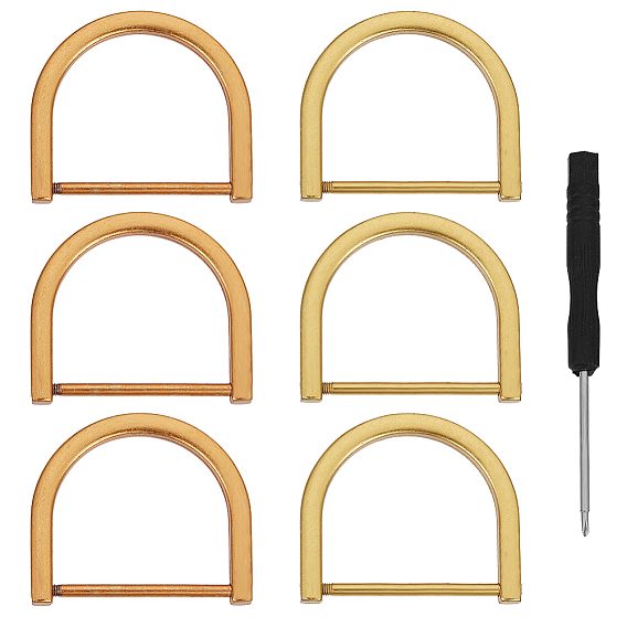 6шт. застежки-скобы с D-образным кольцом из сплава, с 1минимальной металлической отверткой для ПК, для изготовления пакетов