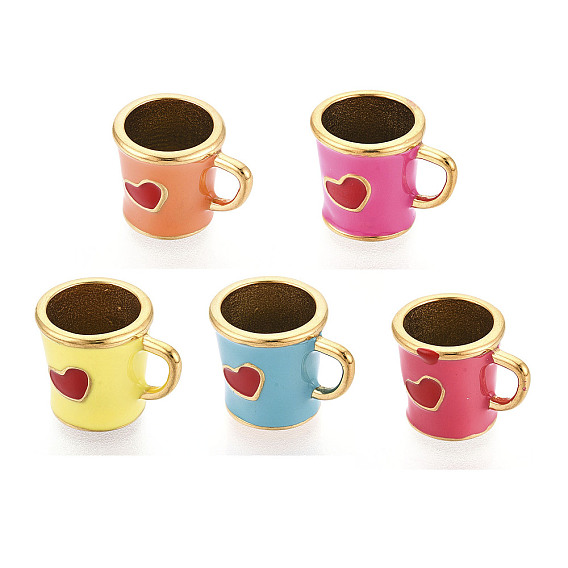 304 нержавеющей стальной эмали подвески, чашка с подвеской в виде сердца, ионное покрытие (ip), реальный 14 k позолоченный