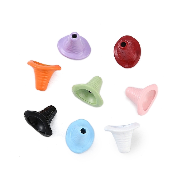 Тема Хэллоуина окрашенные распылением бусины из сплава, без свинца и без кадмия, ведьма шляпа