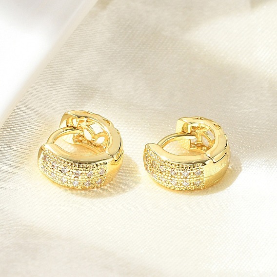 Латунные серьги-кольца из прозрачного кубического циркония, без свинца и без кадмия, долговечный