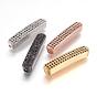 Brass Micro Pave Cubic Zirconia Beads, Rectangle