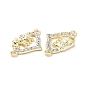 Alloy Crystal Rhinestone Connector Charms, Heart Links with Elephant, Cadmium Free & Lead Free