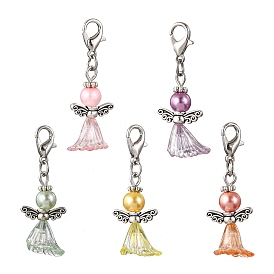 20 шт. 5 цвета ангела, акриловые подвески, украшения, Сплав с застежками когтя омара