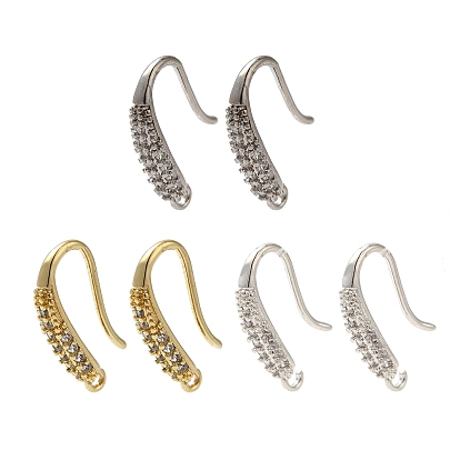 Стойка покрытие латунь микропаве прозрачный кубический цирконий крючки для сережек, провод уха, долговечный, без свинца и без кадмия