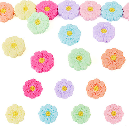 14 шт. 7 цвета, цветочные, пищевые, экологически чистые силиконовые фокусные бусины