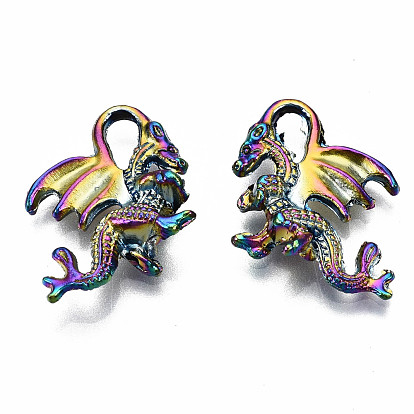 Rainbow Color Alloy Pendants, Cadmium Free & Lead Free, Dragon