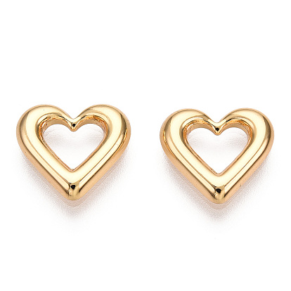 Brass Cabochons, Fit Floating Locket Charms, Nickel Free, Heart