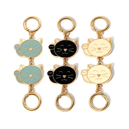 Мультяшный кот сплав эмалированный сумка удлинитель цепи, с кольцевыми застежками, для замены ремней для мешков