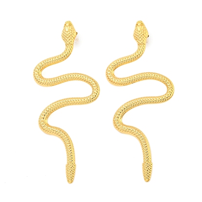 Ионное покрытие (ip) 304 серьги-гвоздики из нержавеющей стали, змея