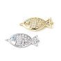 Латунные микропаве прозрачные кубические цирконии подвески-фигурки для рыбок, стойки покрытие, долговечный, без свинца и без кадмия