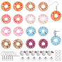 8 Styles DIY Woven Dangle Earring Making Kits, with Woven Linging Rings & Brass Earring Hooks, Jump Rings & Earring Backs