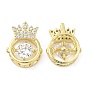 Brass with Cubic Zirconia Pendants, Crown with Flat Round