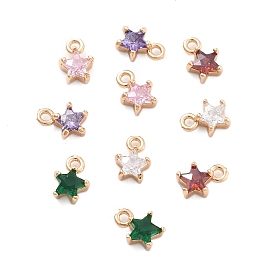 Латунь прелести, звезды прелести, реальный 18 k позолоченный, со стеклом