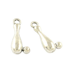 Tibetan Style Alloy Bowling Pendants, Cadmium Free & Lead Free, 20x9.3x5.5mm, Hole: 2mm, about 333pcs/500g