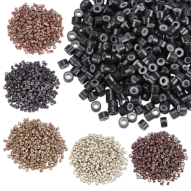 3000 шт. 6 цвета свинцовые дреды бусины украшения для волос, с силиконовым, манжеты для волос, колонка