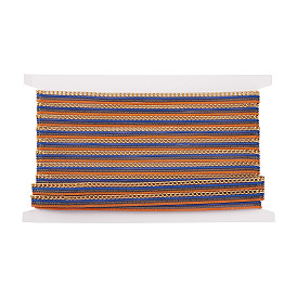 Polyester Yarn Ribbon, with Iron Curb Chain, Flat