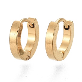 304 Stainless Steel Huggie Hoop Earrings, Ring