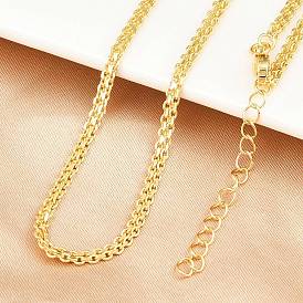 2.5Мм латунные двухрядные цепочки-цепочки для женщин, стойки покрытие, долговечный, без свинца и без кадмия