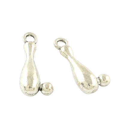 Tibetan Style Alloy Bowling Pendants, Cadmium Free & Lead Free, 20x9.3x5.5mm, Hole: 2mm, about 333pcs/500g