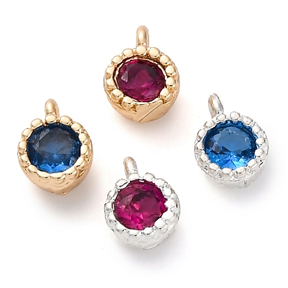 Латунные микро проложить кубического циркония прелести, долговечный, плоские круглые прелести