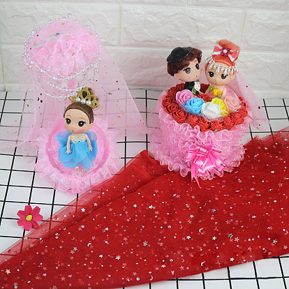Organza Flash Fabric Doll Dress Clothing Decoration Material, Shiny Glitter Cloth DIY Doll Sewing Accessories