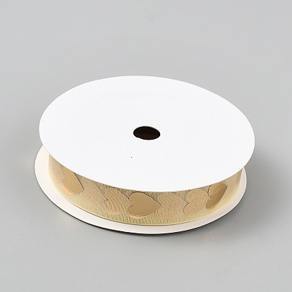 Полиэстеровая проволочная лента с узором в виде сердца, для упаковки подарков