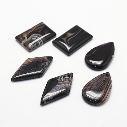 Natural Agate Pendants, Dyed, Mixed Shape