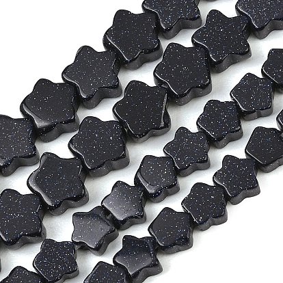 Goldstone sintética azul hebras de cuentas, estrella