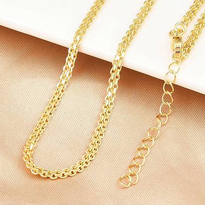 2.5Мм латунные двухрядные цепочки-цепочки для женщин, стойки покрытие, долговечный, без свинца и без кадмия