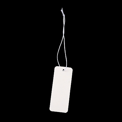 Blank Paper Price Tags, with Cord, Rectangle