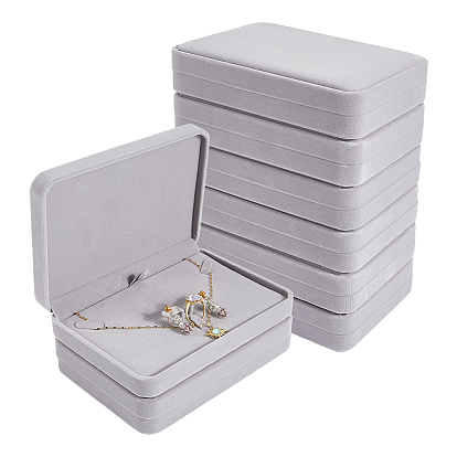 Coffrets à bijoux en velours pour colliers et bagues, carrée