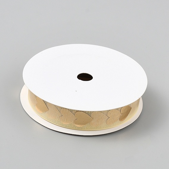 Полиэстеровая проволочная лента с узором в виде сердца, для упаковки подарков