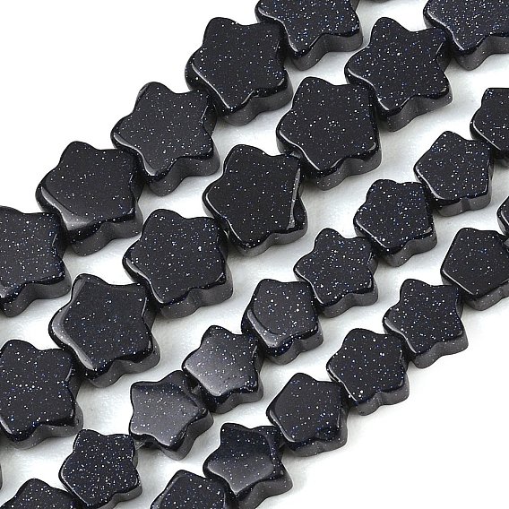 Synthetic Blue Goldstone Beads Strands, Star